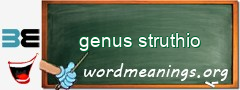 WordMeaning blackboard for genus struthio